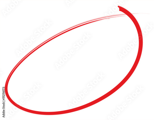 Hand-Drawn red circle - Brush highlight marker vector isolated on transparent
