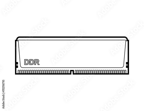 RAM memory card. Random access memory isolated. Computer component DDR