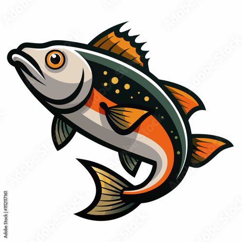 Vector Cod Illustration on White Background