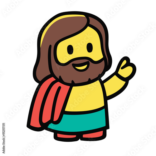 Hand drawn toddler cute jesus