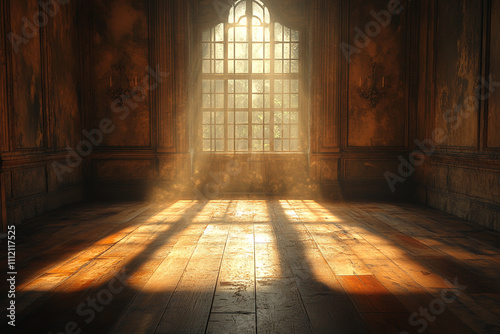 Sunlit Room Antique Wooden Floor And Window