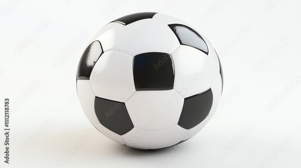 A classic black and white soccer ball isolated on a white background. A classic black and white soccer ball isolated on a white background.