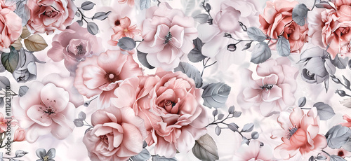 Abstract Botanical Florals  background pattern Generative AI