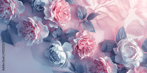 Abstract Botanical Florals  background pattern Generative AI