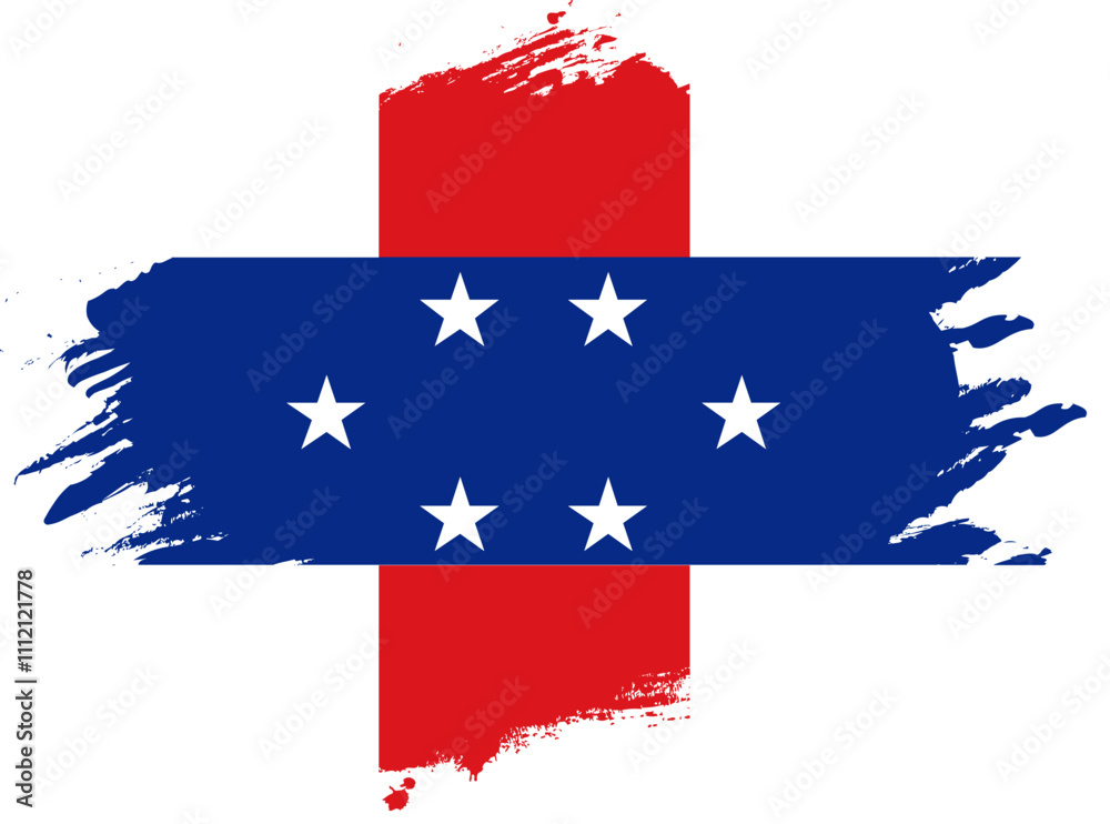 Heart Icon on Netherlands Antilles Flag Heart Icon on Netherlands Antilles Flag