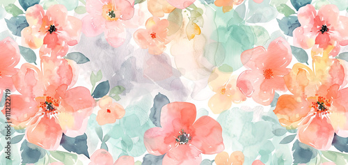 Abstract Botanical Florals  background pattern Generative AI