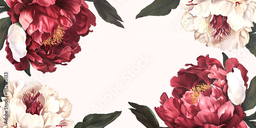 Abstract Botanical Florals  background pattern Generative AI
