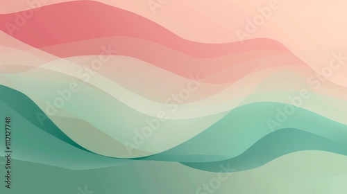 Soft pastel hues of pink and green blend seamlessly in a wavy abstract background, creating a harmonious flow