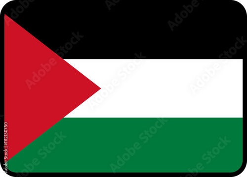 Palestine Flag Rounded Rectangle Icon Free Download Palestine Flag Rounded Rectangle Icon - GFXLoad
