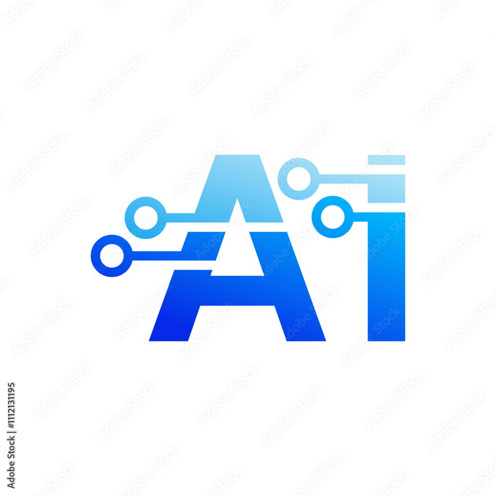 Fotografie AI Logo. Artificial Intelligence logo design illustration