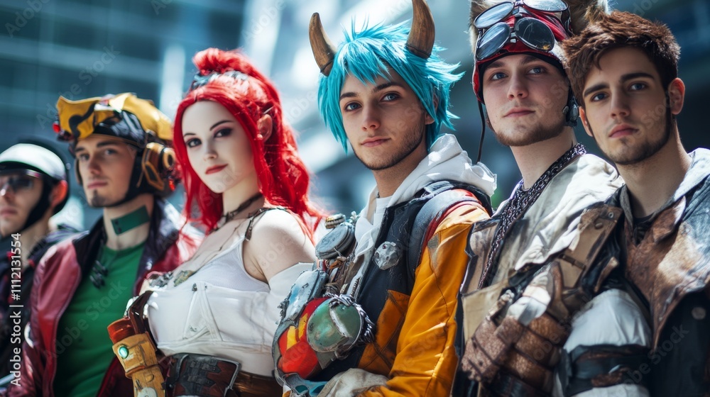 Cosplay Group Photo at a Convention Cosplay Group Photo at a Convention