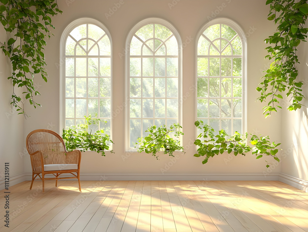 Fototapeta premium Sunlit Room 3D Illustration
