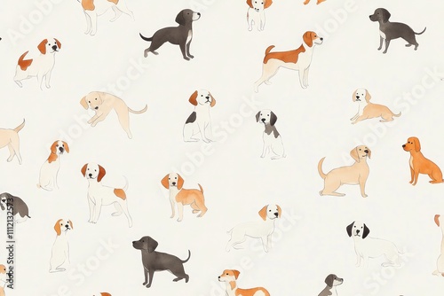 A white background with dogs pattern photo