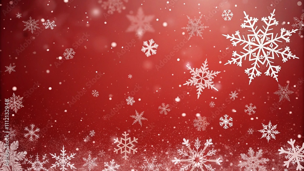 Christmas illustration with various small snowflakes on gradient background in red colors
Christmas illustration with various small snowflakes on gradient background in red colors