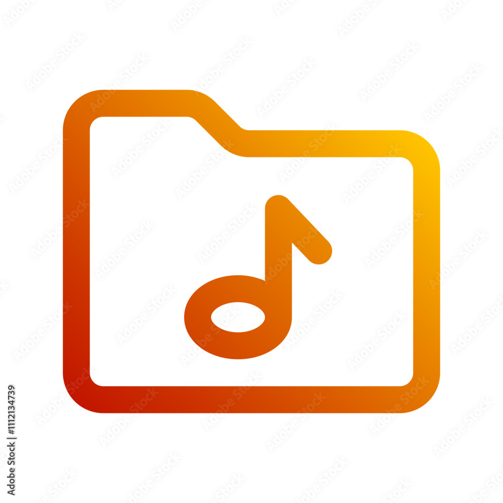music folder gradient icon music folder gradient icon