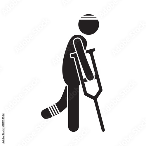 vector flat icon of an injured person