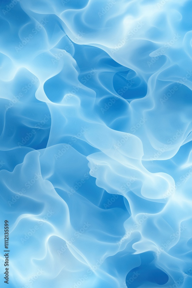 Obraz premium The image is a blue and white background with a blue and white swirl pattern. The blue and white colors give the impression of a calm and peaceful atmosphere