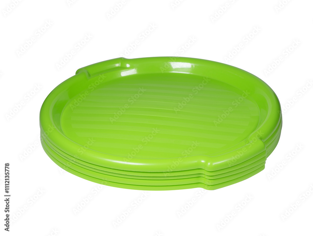 Stack of plastic trays for food isolated on white background. Plastic tray Stack of plastic trays for food isolated on white background. Plastic tray