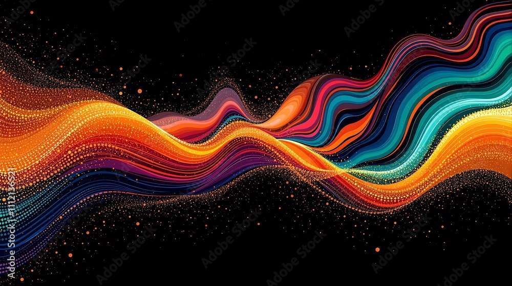Abstract Waves of Colorful Swirling Energy and Magic. Generator AI Abstract Waves of Colorful Swirling Energy and Magic. Generator AI