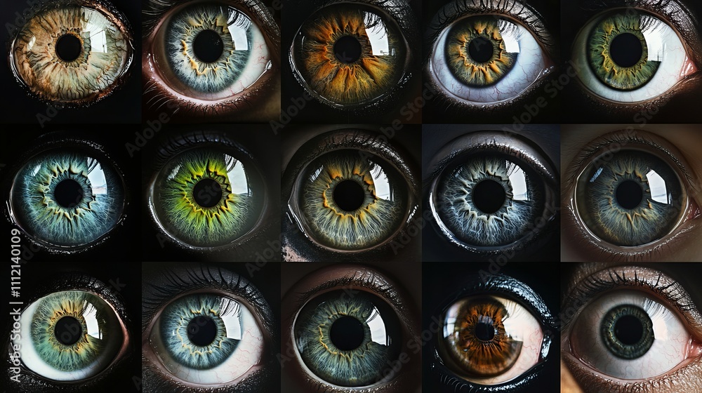 Fototapeta premium Collage with photos of people with beautiful eyes of different colors