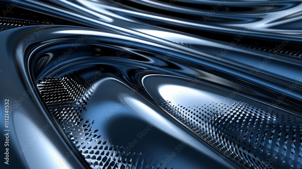 Abstract background featuring flowing metallic shapes with a textured pattern, creating a dynamic and modern composition Abstract background featuring flowing metallic shapes with a textured pattern, creating a dynamic and modern composition
