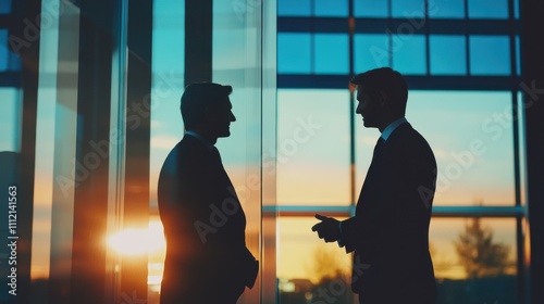 Business man having a discussion with his colleague in an office