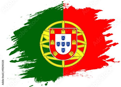 Grunge Brush On Flag Of Portugal