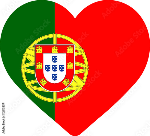 Free Download Heart Icon on Portugal Flag - GFXLoad