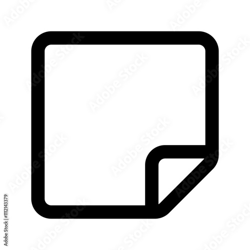 sticky note line icon