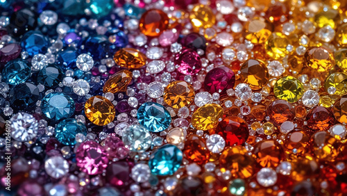 Vibrant Multicolored Gems Sparkling Together in a Colorful Display