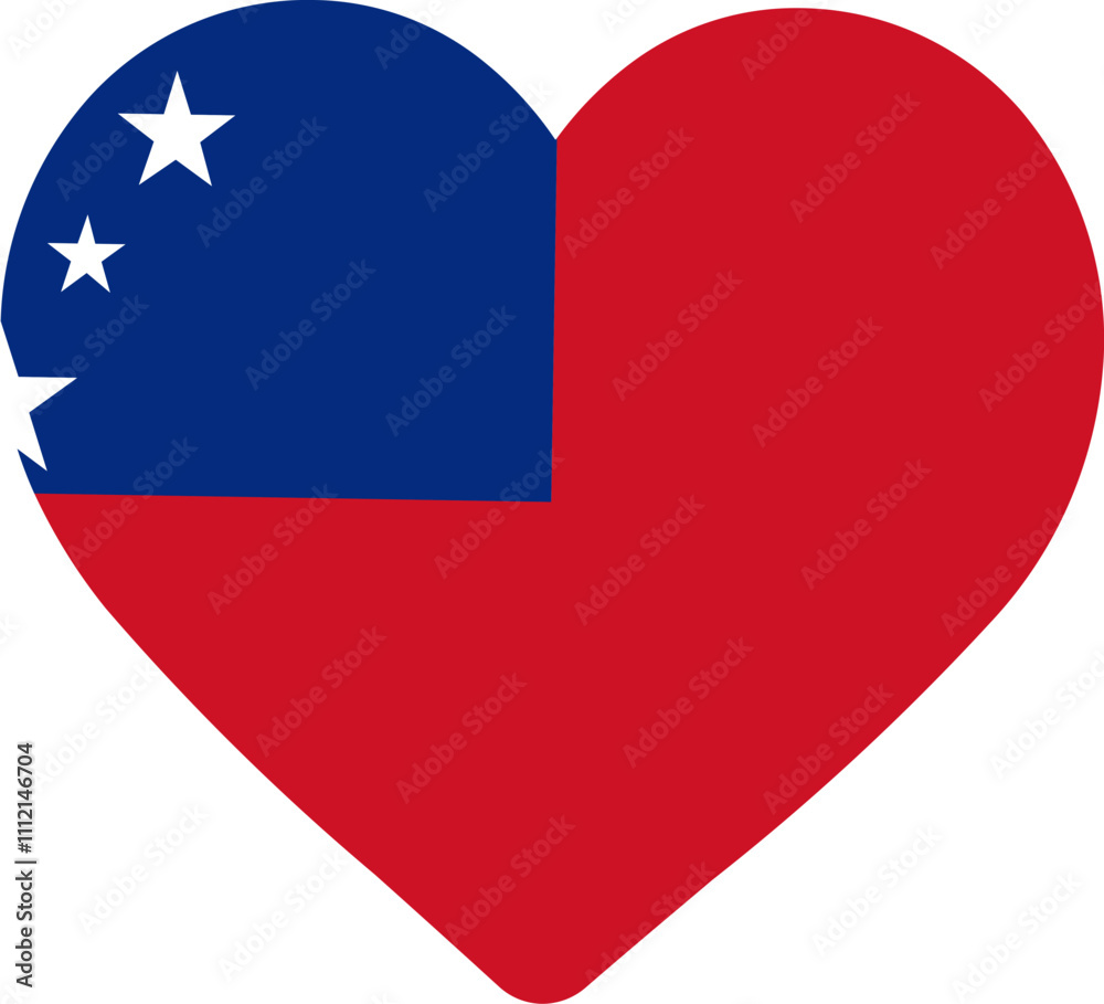 Heart Icon on Samoa Flag Heart Icon on Samoa Flag