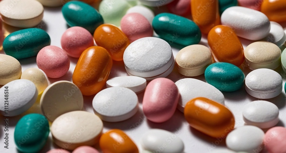 Medical pills and capsules. Close up Medical pills and capsules. Close up