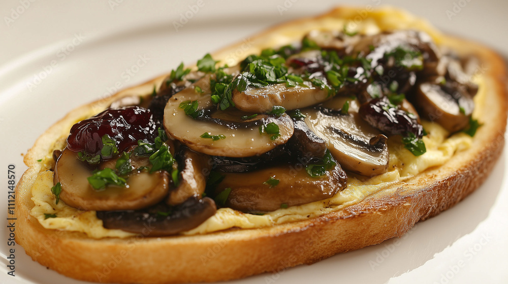 Healthy Egg Omelette with Mushrooms and Whole Wheat Toast Healthy Egg Omelette with Mushrooms and Whole Wheat Toast