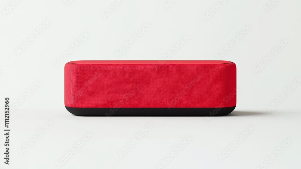 Minimalist Red Wireless Speaker on White Background Minimalist Red Wireless Speaker on White Background