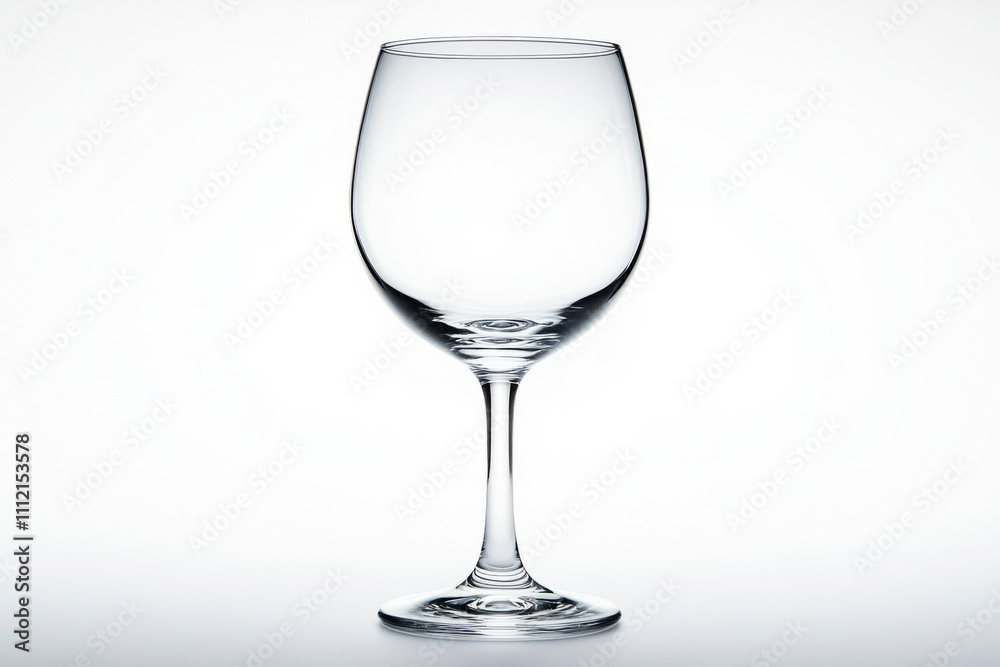 Sophisticated wine glass on a clean white backdrop radiates simplicity and purity, capturing light gracefully Sophisticated wine glass on a clean white backdrop radiates simplicity and purity, capturing light gracefully