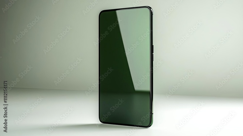 Modern Smartphone Standing on the Edge with Shadow Modern Smartphone Standing on the Edge with Shadow