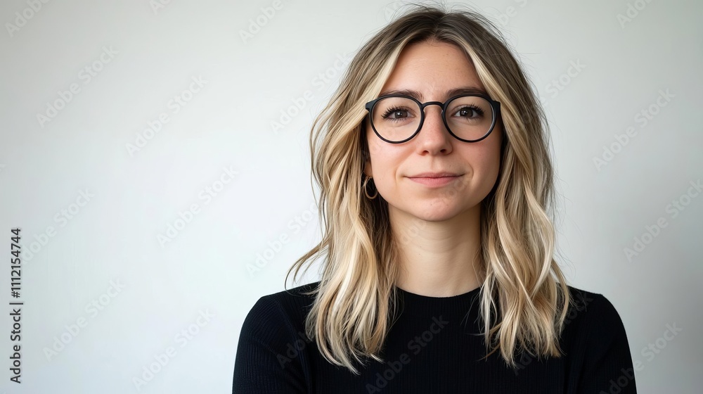 Portrait of a Smiling Young Woman in Glasses Portrait of a Smiling Young Woman in Glasses