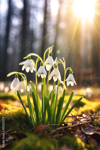 snowdrops bloom Generative AI