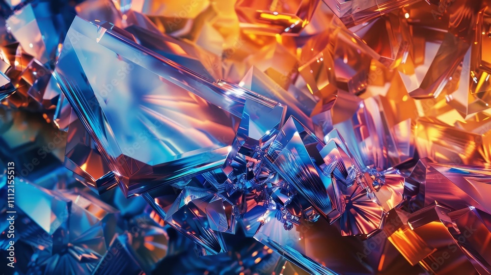 Abstract crystalline structures form a visually stunning spectacle with vibrant colors and dynamic shapes Abstract crystalline structures form a visually stunning spectacle with vibrant colors and dynamic shapes