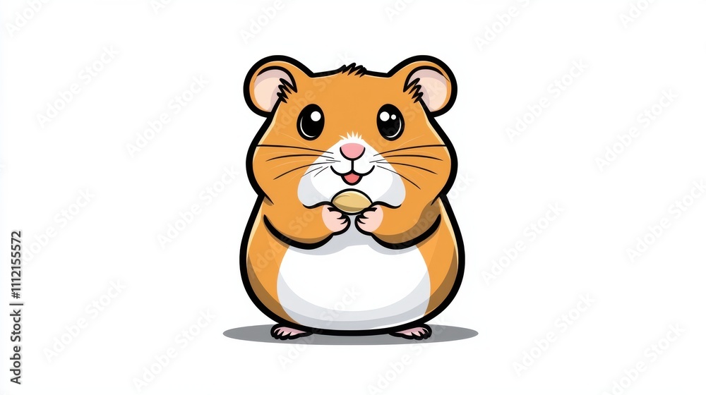 Cute Cartoon Hamster with Cheerful Expression Cute Cartoon Hamster with Cheerful Expression