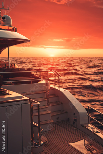 the yacht sails into the sunset Generative AI