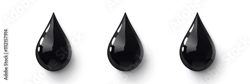 set of four simple black vector icons for water drop, white background, minimalistic design, flat iconography photo