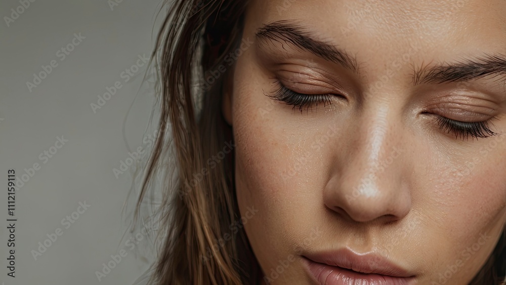 close up portrait of a woman squinting_eyes_closed close up portrait of a woman squinting_eyes_closed
