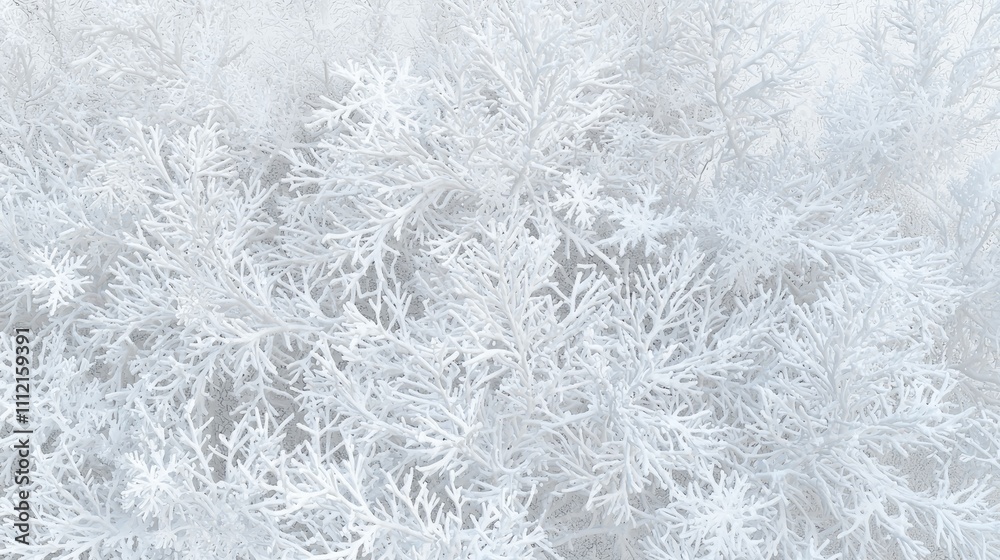 Winter Wonderland Fantasy - Ultra-Detailed Close-up of Snow-Covered Evergreen Tree with Delicate Snowflakes on Branches Winter Wonderland Fantasy - Ultra-Detailed Close-up of Snow-Covered Evergreen Tree with Delicate Snowflakes on Branches