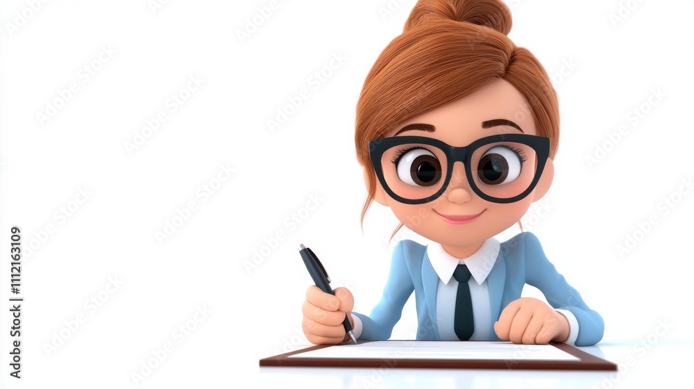 Focused Businesswoman Working Diligently at Office Desk with Laptop and Documents Focused Businesswoman Working Diligently at Office Desk with Laptop and Documents