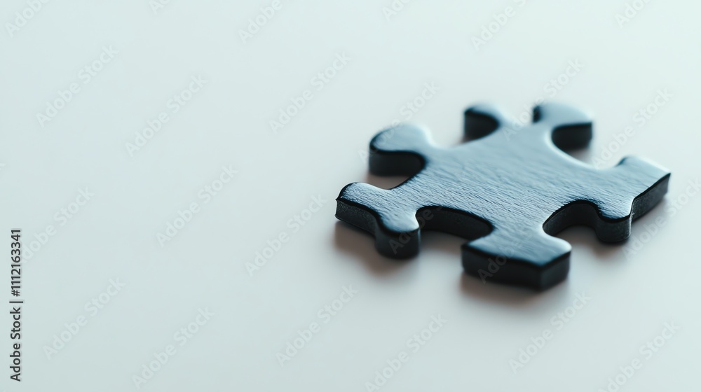 Obraz premium A black puzzle piece on a white surface.