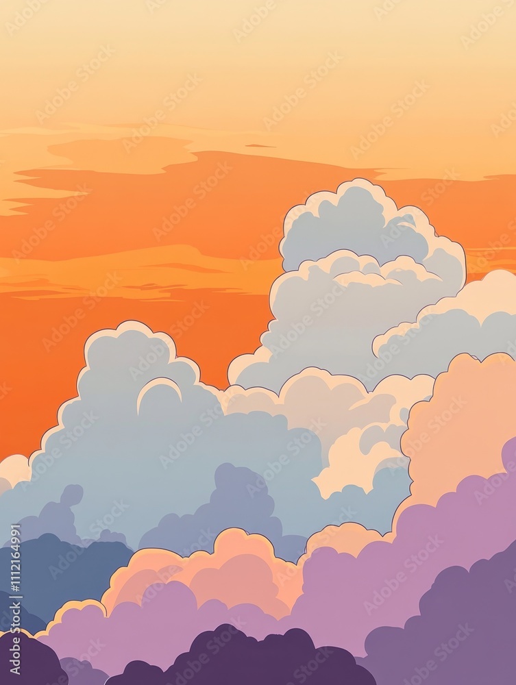 Minimalist line drawing graphics a flat illustration of a cloudy dusk sky with hints of orange and purple blending seamlessly simple lines vector art style a warm color palette detailed design Minimalist line drawing graphics a flat illustration of a cloudy dusk sky with hints of orange and purple blending seamlessly simple lines vector art style a warm color palette detailed design