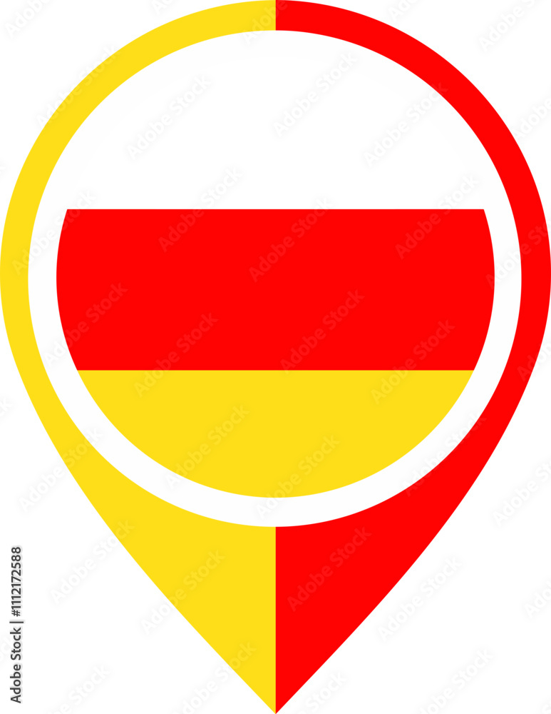 Map Icon Inside South Ossetia Flag Map Icon Inside South Ossetia Flag
