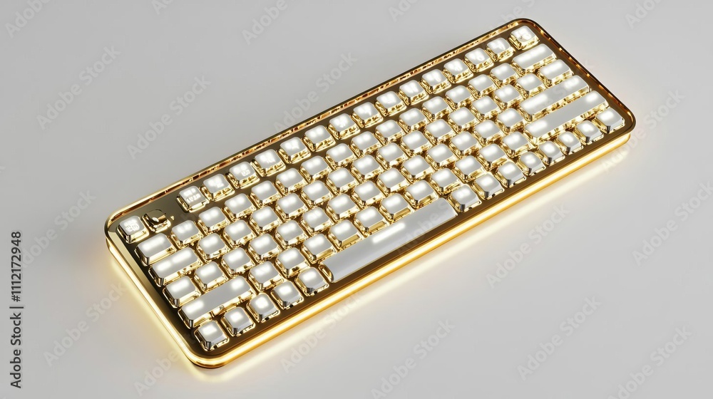 Luxurious Golden Keyboard with Diamond Embellishments Luxurious Golden Keyboard with Diamond Embellishments