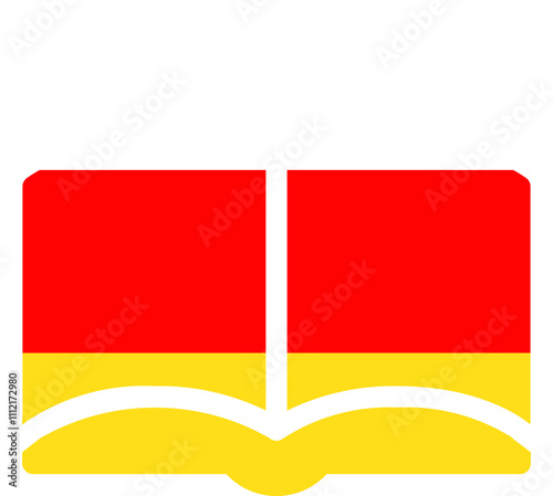 South Ossetia flag on Book with symbol icon photo